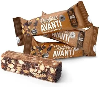 Veloforte Avanti Energy Bar - Dates, Pecans and Sea salt -24 count x 62g - 5gr plant protein, 40gr Carbs, Sea Salt Electrolytes, Rich in Dual Carbohydrates, 100% Natural, Vegan, Gluten Free