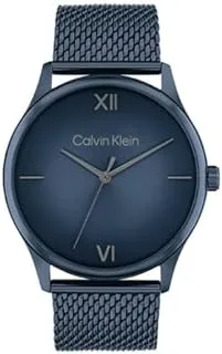 Calvin Klein MEN'S BLUE DIAL IONIC PLATED BLUE STEEL BRACELET WATCH - 25200451