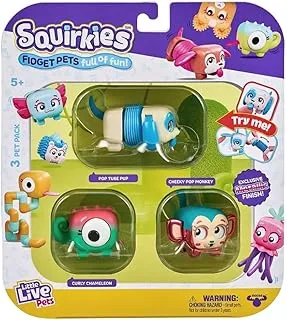 Little Live Pets - Squirkies: 3 Pack: Metallic Cheeky Pop Monkey | Interactive Fidget Toys, Feature, Click, Flick, Tangle, 30+ to Collect, Multiple Fidget Points, for Kids Ages 5+.