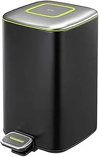 EKO Stainless Steel Square Slow Closing Bin 6L Black