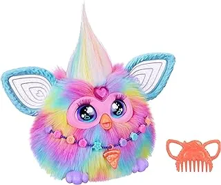 Furby Tie Dye، 15 إكسسوارًا للأزياء، ألعاب قطيفة تفاعلية للفتيات والفتيان بعمر 6 سنوات وما فوق، رسوم متحركة يتم تنشيطها بالصوت