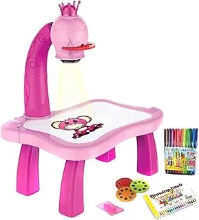 OM AKSHAR Drawing Painting Desk Table with 3 Patterns -12 Colorful Water Pens with Table Lamp for Better Creativity & Education for Kids