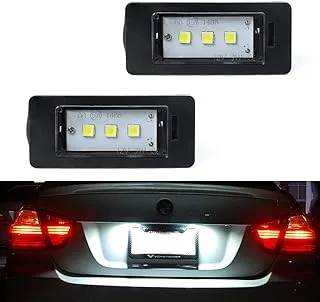 مجموعة مصابيح LED للوحة الترخيص من GemPro قطعتين لسيارة BMW 1 3 5 Series E82 E88 E90 E91 E92 E93 E39 E60 E61 X1 X3 X5 X6، مدعومة بمصابيح LED بيضاء خالية من الأخطاء 3SMD