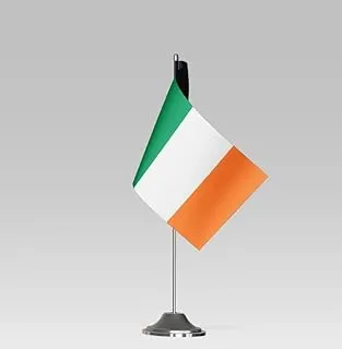 BPA® IRELAND FLAG Compact Table Flag with Stand Elegant Desk Decor (23x10cm)