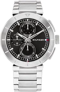 Tommy Hilfiger MEN'S BLACK DIAL STAINLESS STEEL BRACELET WATCH - 1792116