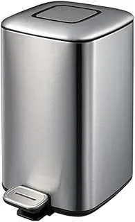 EKO Stainless Steel Square Slow Closing Bin 6L Siler