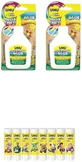 Uhu Glue X 2 Special Duo Pack 100g + The Proven Glue Stick 8.2g Set of 8 White