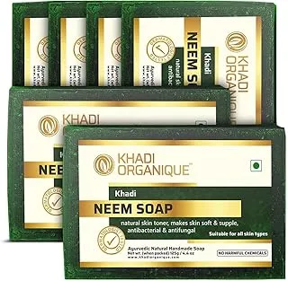 Khadi Organique Natural Herbal Pure Neem Soap Pack of 6(750GM)