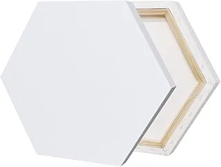 Hexagon Blank Canvas 20Cm White - 100% Cotton Artist Canvas Boards For Painting, Acrylic Pouring, Oil, Water Color Paint Dry & Wet Art Media