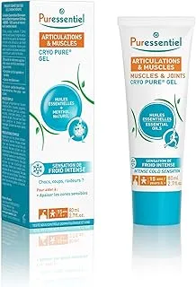 Puressentiel العضلات والمفاصل Cryo Pure Gel | الزيوت العطرية | الإحساس بالبرد الشديد | 15 سنة فما فوق | 80 مل