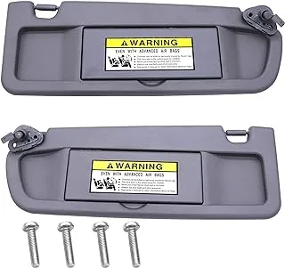 MOCW Left & Right Sun Visors for 2006 2007 2008 2009 2010 2011 Honda Civic Replace OE # 83280-SNA-A01ZA 83230-SNA-A01ZA, Atlas Gray