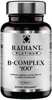 Radiant Platinum B- Complex '100' | To Supports Nervous System Health & Energy Metabolism | To Keep You Energized | 90 Tablets