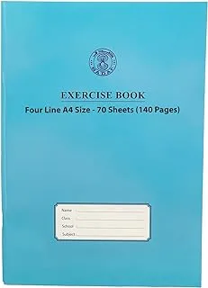 Sadaf Four Line 70 Sheets Exercise Book, A4 Size, Blue