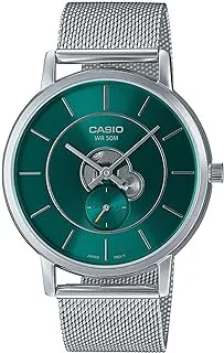 Casio Men's Watch - MTP-B130M-3AVDF Green Dial, Silver Band