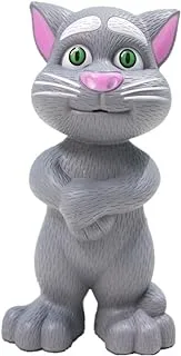 Yeehaw Intelligent Talking Tom Cat with Recording, Music, Story & Touch Functionality, Wonderful Voice with Stories & Songs (Grey)