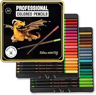 Black Widow Dragon Colored Pencils For Adult - 36 Coloring Pencils With Smooth Pigments - Best Color For Books And Drawing - A Must Have Pencil Set