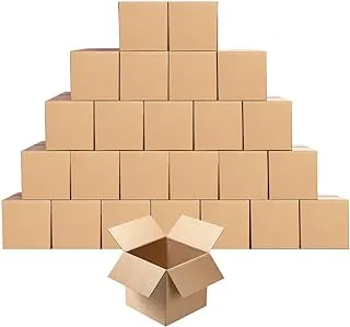 Small Cardboard Shipping Boxes Mailers 5x5x5 inches Corrugated Packing Storage Cube Kraft Mailing Box, Pack of 25