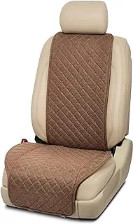 IVICY Linen Car Seat Cover for All Seasons Soft & Breathable Front Premium Covers with Non-Slip Protector Universal Fits Most Automotive, Van, SUV, Truck - 1 Unit