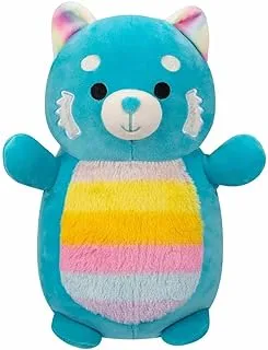 Squishmallows HugMee Vanessa Teal Red Panda with Rainbow Belly Soft Toy, 25 cm Size