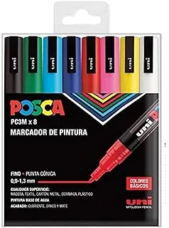 مجموعة Posca UNI PC 3M Basic - 8 أقلام برأس لباد، A-1