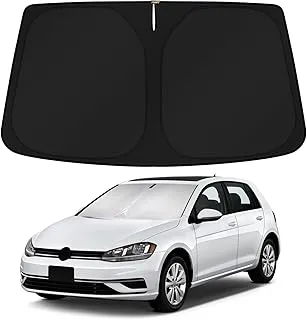 KUST Windshield Sun Shade for 2015-2021 Volkswagen Golf GTI e-Golf VW Golf R 4 Door Hatchback Sunshade Sun Visor Protector Foldable Blocks UV Rays