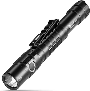 WUBEN T2 EDC Flashlight 550 Lumens, Dual Switch Pocket Flashlight, Tactical Flashlight, AA Flashlights 5 Modes, IP68 Waterproof Flashlight for Outdoor Camping, Hiking, Survival Gear, Everyday