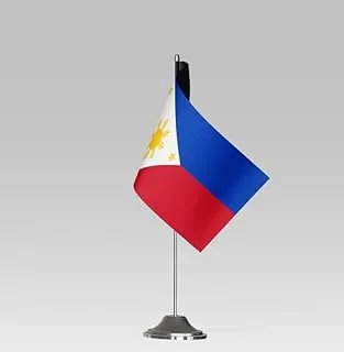 BPA® ® PHILIPPINES FLAG Compact Table Flag with Stand Elegant Desk Decor (23x10cm)