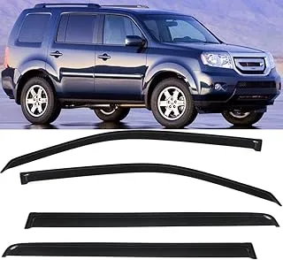 MISIOEK Rain Guards Suitable for Honda Pilot 2009-2015, Window Visor, Window Deflectors, Rain Guard, 4 pcs 94084