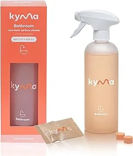 Kyma Bathroom Cleaner Single Kit, 1 Refillable Bottle + 1 Bathroom Refill, 500ml (Makes 1x 500ml Bottle of Bathroom Cleaner), Non-Toxic, Eco Friendly, Removes Limescale & Dirt, Cleans Powerfully