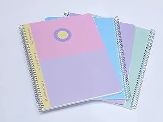 Ambar Moon Flower Compus 80 Sheets Spiral Note Book 10-Pack, A4 Size