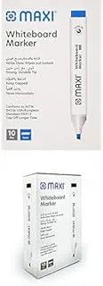 Maxi Whiteboard Marker Blue 10 Pieces + WHITEBOARD MARKER CHISEL 10PC BLACK