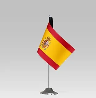 BPA® SPAIN FLAG Compact Table Flag with Stand Elegant Desk Decor (23x10cm)