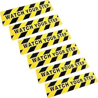 BPA® (2) - 15cm by 60cm Watch Your Step Warning Sticker Adhesive Tape Anti SAbrasive Tape for Workplace Safety Wet Floor Caution (2)