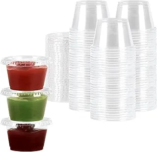 1,000 Pack Of 4 oz Jello Shot Cups – Clear Plastic Small Containers With Tight Lids Condiment Cups Sauce Cups Souffle Cups Disposable Ketchup Cups Tiny Comfy Cups,Disposable sauce container