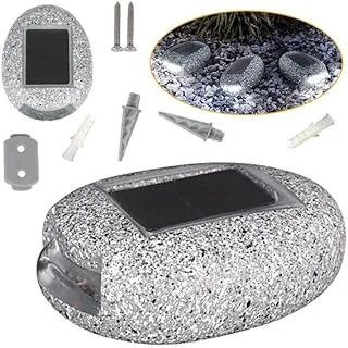 AMERTEER Solar Rock LED Light Outdoor - Waterproof Solar Powered Rock Lights for Landscaping | Suitable for Garden, Yard, Lawn, Courtyard and Outside - Durable Solar Rocks with Stone Light Feature