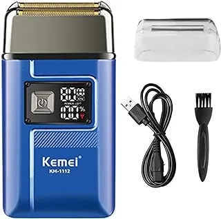 KEMEI Professional Electric Foil Shavers for Men, Reciprocating Double Foil Beard Shavers, Rechargeable Cordless Bald Razor with Pop-up Timmer, Gifts for Men, KM-1112