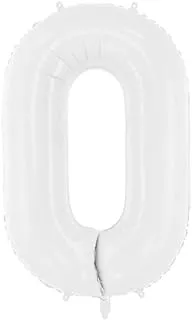 Foil ballon Number ''0'', 86 cm, white