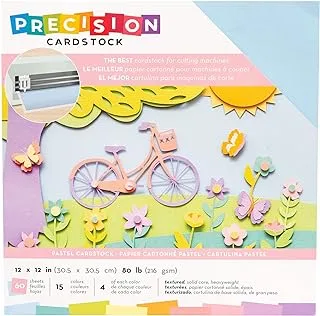 AMERICAN CRAFTS CARDSTOCK Pack 12X12، باستيل/مزخرف، مقاس واحد