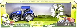 Keycraft 1-32 Scale Premium Farm Tractor and Trailer