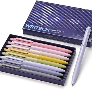 WRITECH Fine Point Gel Pens: 0.5mm Aesthetic Morandi Pen Multicolor Ink Retractable No Smear & Smudge for Journaling Sketching Drawing Extra Smooth Writing Non Bleed Silent Click Pen Set 8ct Up-Gel