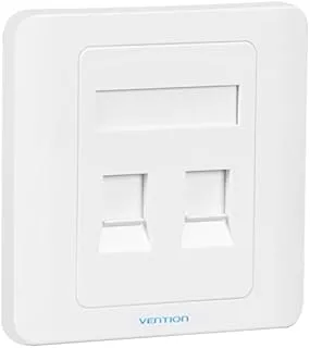 VENTION Network Wall Socket RJ45 LAN Faceplate Ethernet Wall Plate for CAT6/CAT5E/CAT5 Network Cable 2 Ports keystone Jack Flame Retardance - IFBW0