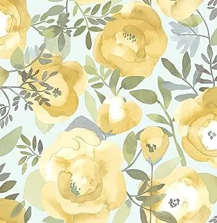 NuWallpaper NU3036 Peachy Keen Peel & Stick Wallpaper, Yellow