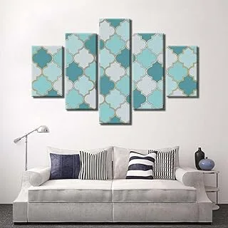 Tile Interfacing In Colors, Canvas Wall Art, Multicolour, Canvas, 5 Pieces, 2X30X60-2X30X80-30X100 Cm By(BPA®)