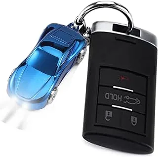 Zinc Alloy Car Keychain, Racing Car Keyring, Creative Key Chain Car Keychain Flashlight with 2 Modes LED Lights 2 in 1 Car Key Chain Ring for Office Backpack, Father's Day Gifts