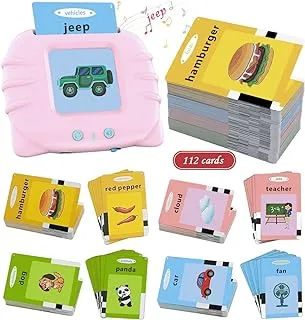 SATXTREM Children Preschool Cards for 2 3 4 5 6 Kids, Pocket Speech Autism Sensory Toys for Autistic Children, Toddler Learning Toys, ABC Talking Flash Cards 224 Sight Words Gifts for Boys Girls Pink