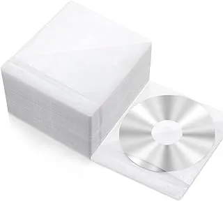 200 Pieces CD/DVD Sleeves Plastic Sleeve Disc Sleeves for CD/DVD Storage (White)