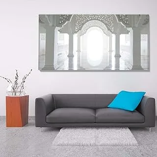 Wooden arc cravings photo, Canvas wall art, Multicolour, Canvas, 1 Piece, 80 x 40 cm By(BPA®)