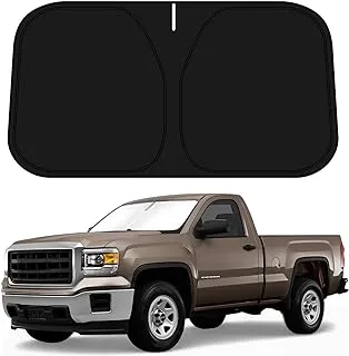 D-Lumina Windshield Sun Shade for 2014-2018 GMC Sierra 1500 2500 HD 3500 HD Accessories, Front Window Sunshade Sun Visor Protector Block UV Rays Heat, Foldable 2 Layers 210T Material