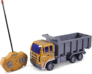 Baybee RC Construction Truck Toys for Kids, Simulation Friction Powered Dump Truck Toy, Heavy Duty 2.4Ghz Remote Control Builders Toy Car Vehicle for Toddlers Boys Girls Age 3 to 10 Years - Yellow