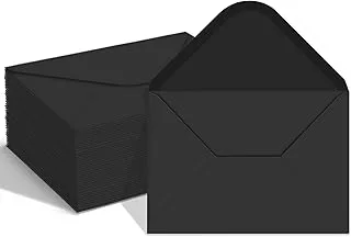 100 Pack 4x6 Envelopes for Invitations, Black A6 Envelopes, Postcard Envelopes, Photo Envelopes, Used for Graduation, Wedding, Baby Shower-(6.5 x 4.75 Inches) (black)